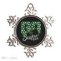 Cute Go Seattle Leopard Print Cheer Megaphone Football Fan Ornament thumb 0