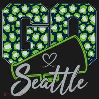 Cute Go Seattle Leopard Print Cheer Megaphone Football Fan Ornament thumb 1