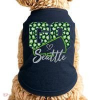Cute Go Seattle Leopard Print Cheer Megaphone Football Fan Doggie Tank thumb 0
