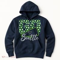 Cute Go Seattle Leopard Print Cheer Megaphone Football Fan Hoodie thumb 0