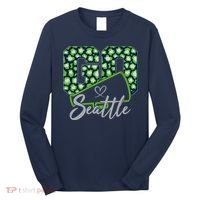 Cute Go Seattle Leopard Print Cheer Megaphone Football Fan Long Sleeve Shirt thumb 0