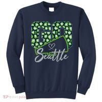 Cute Go Seattle Leopard Print Cheer Megaphone Football Fan Sweatshirt thumb 0