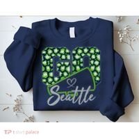 Cute Go Seattle Leopard Print Cheer Megaphone Football Fan Sweatshirt thumb 2