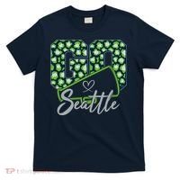 Cute Go Seattle Leopard Print Cheer Megaphone Football Fan T-Shirt thumb 0