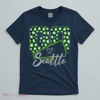 Cute Go Seattle Leopard Print Cheer Megaphone Football Fan T-Shirt thumb 5