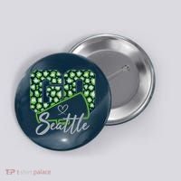 Cute Go Seattle Leopard Print Cheer Megaphone Football Fan Button thumb 0