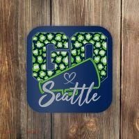 Cute Go Seattle Leopard Print Cheer Megaphone Football Fan Coaster thumb 0