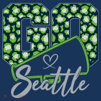 Cute Go Seattle Leopard Print Cheer Megaphone Football Fan Polo thumb 2