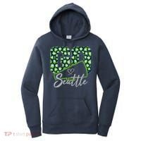 Cute Go Seattle Leopard Print Cheer Megaphone Football Fan Women's Hoodie thumb 0