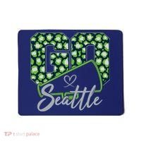 Cute Go Seattle Leopard Print Cheer Megaphone Football Fan Mousepad thumb 0
