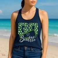 Cute Go Seattle Leopard Print Cheer Megaphone Football Fan Women's Tank Top thumb 2