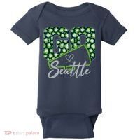 Cute Go Seattle Leopard Print Cheer Megaphone Football Fan Baby Bodysuit thumb 0