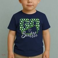 Cute Go Seattle Leopard Print Cheer Megaphone Football Fan Toddler T-Shirt thumb 2