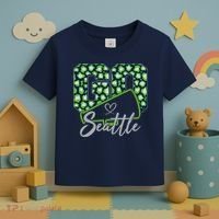 Cute Go Seattle Leopard Print Cheer Megaphone Football Fan Toddler T-Shirt thumb 3