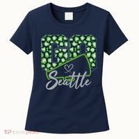 Cute Go Seattle Leopard Print Cheer Megaphone Football Fan Women's T-Shirt thumb 0