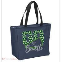 Cute Go Seattle Leopard Print Cheer Megaphone Football Fan Tote Bag thumb 2