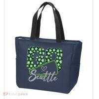 Cute Go Seattle Leopard Print Cheer Megaphone Football Fan Tote Bag thumb 3