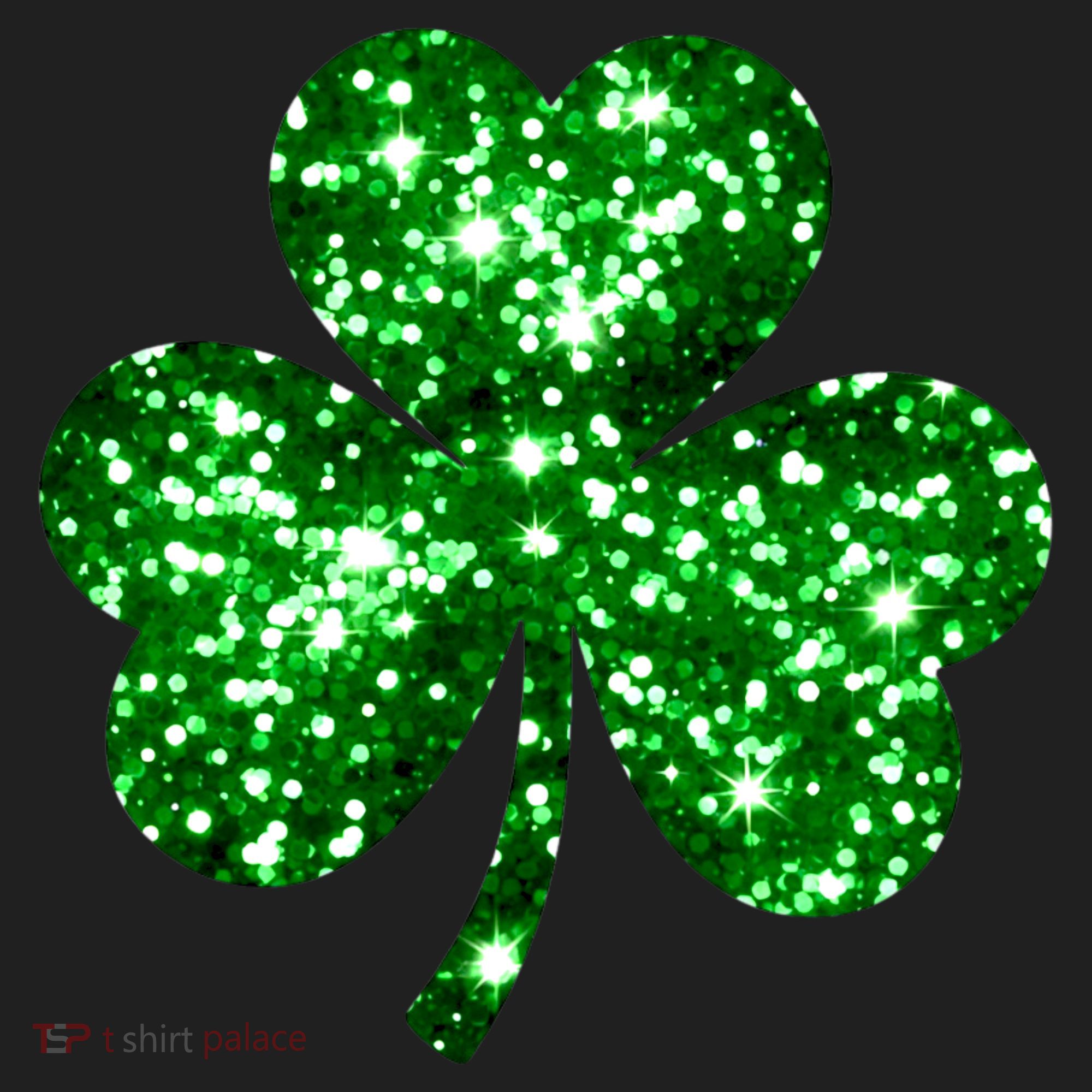 Cute Glittery St Patrick's Day Shamrock Women's Sweatshirt