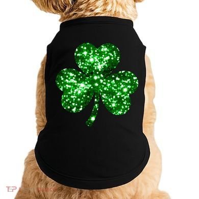 Cute Glittery St Patrick's Day Shamrock Doggie Tank