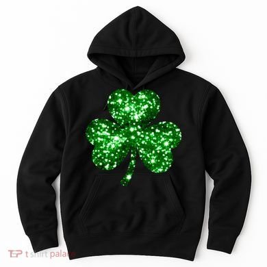 Cute Glittery St Patrick's Day Shamrock Hoodie