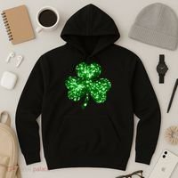 Cute Glittery St Patrick's Day Shamrock Hoodie thumb 3