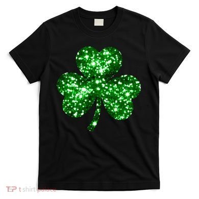 Cute Glittery St Patrick's Day Shamrock T-Shirt