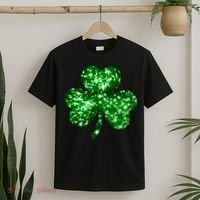 Cute Glittery St Patrick's Day Shamrock T-Shirt thumb 2