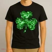 Cute Glittery St Patrick's Day Shamrock T-Shirt thumb 3
