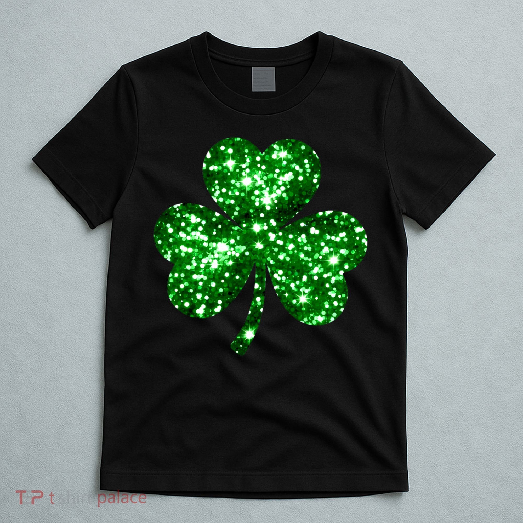 Cute Glittery St Patrick's Day Shamrock T-Shirt