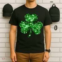 Cute Glittery St Patrick's Day Shamrock T-Shirt thumb 6