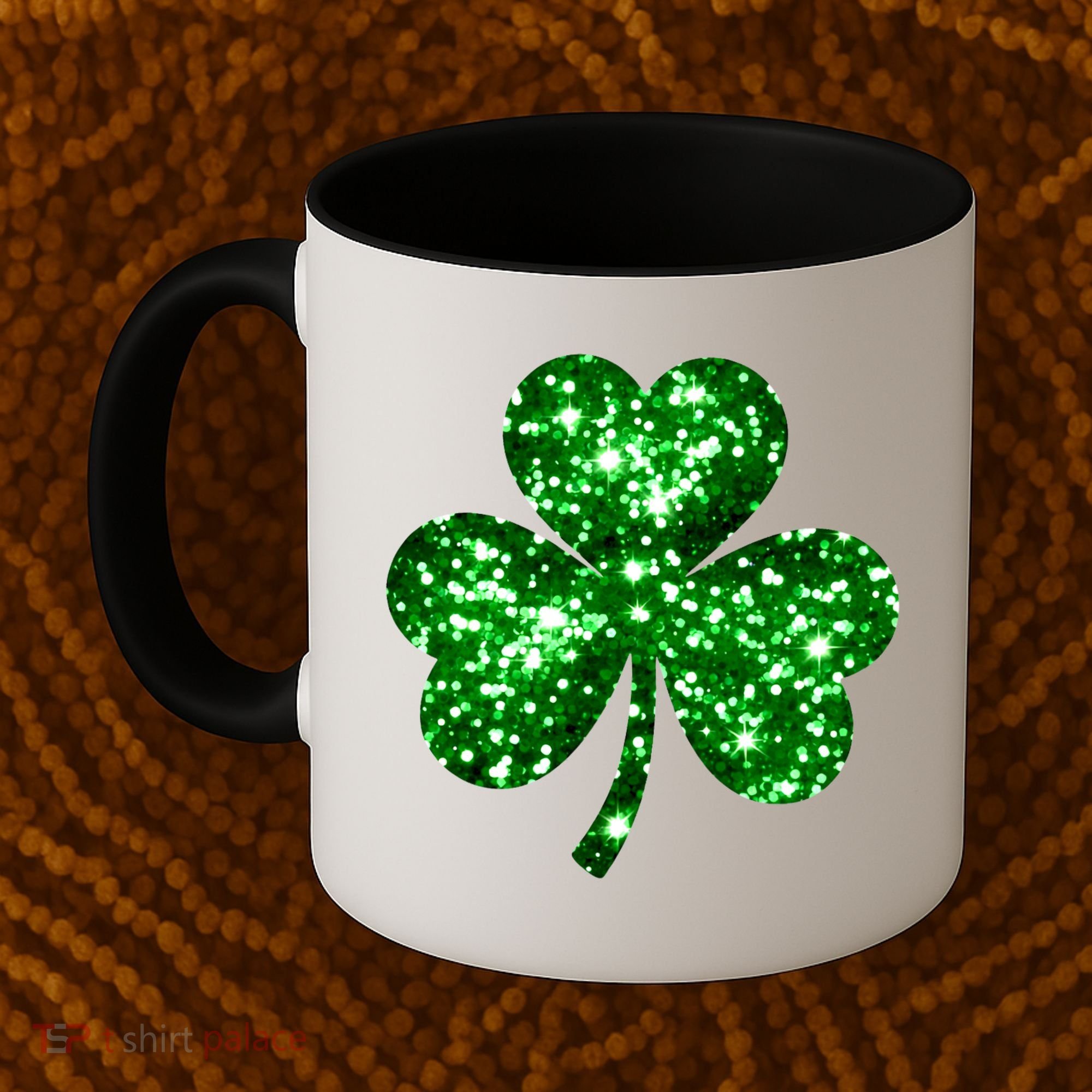 Cute Glittery St Patrick's Day Shamrock Coffee Mug