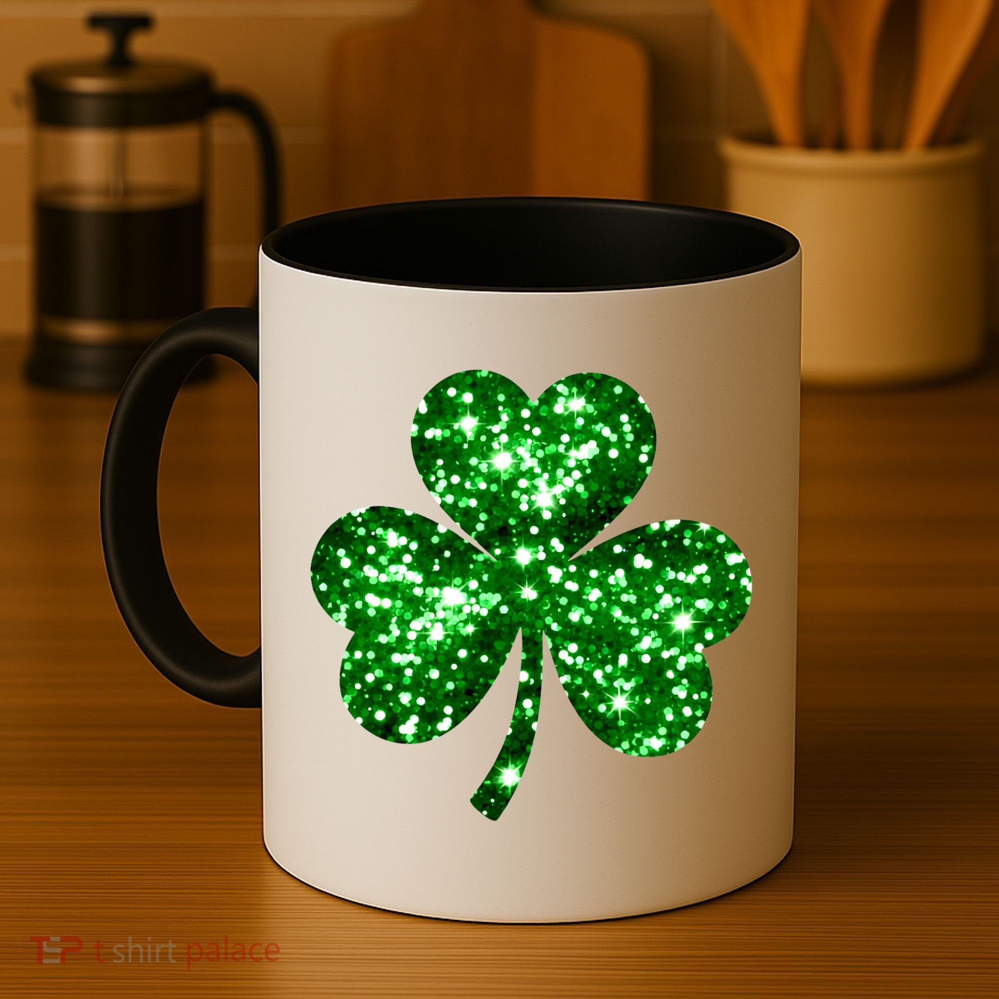 Cute Glittery St Patrick's Day Shamrock Coffee Mug