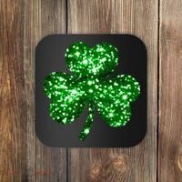 Cute Glittery St Patrick's Day Shamrock Coaster thumb 0