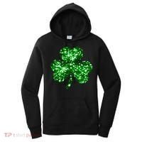 Cute Glittery St Patrick's Day Shamrock Women's Hoodie thumb 0