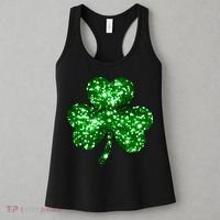 Cute Glittery St Patrick's Day Shamrock Women's Tank Top thumb 3