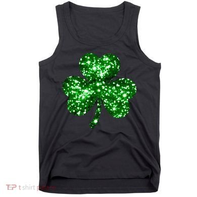 Cute Glittery St Patrick's Day Shamrock Tank Top
