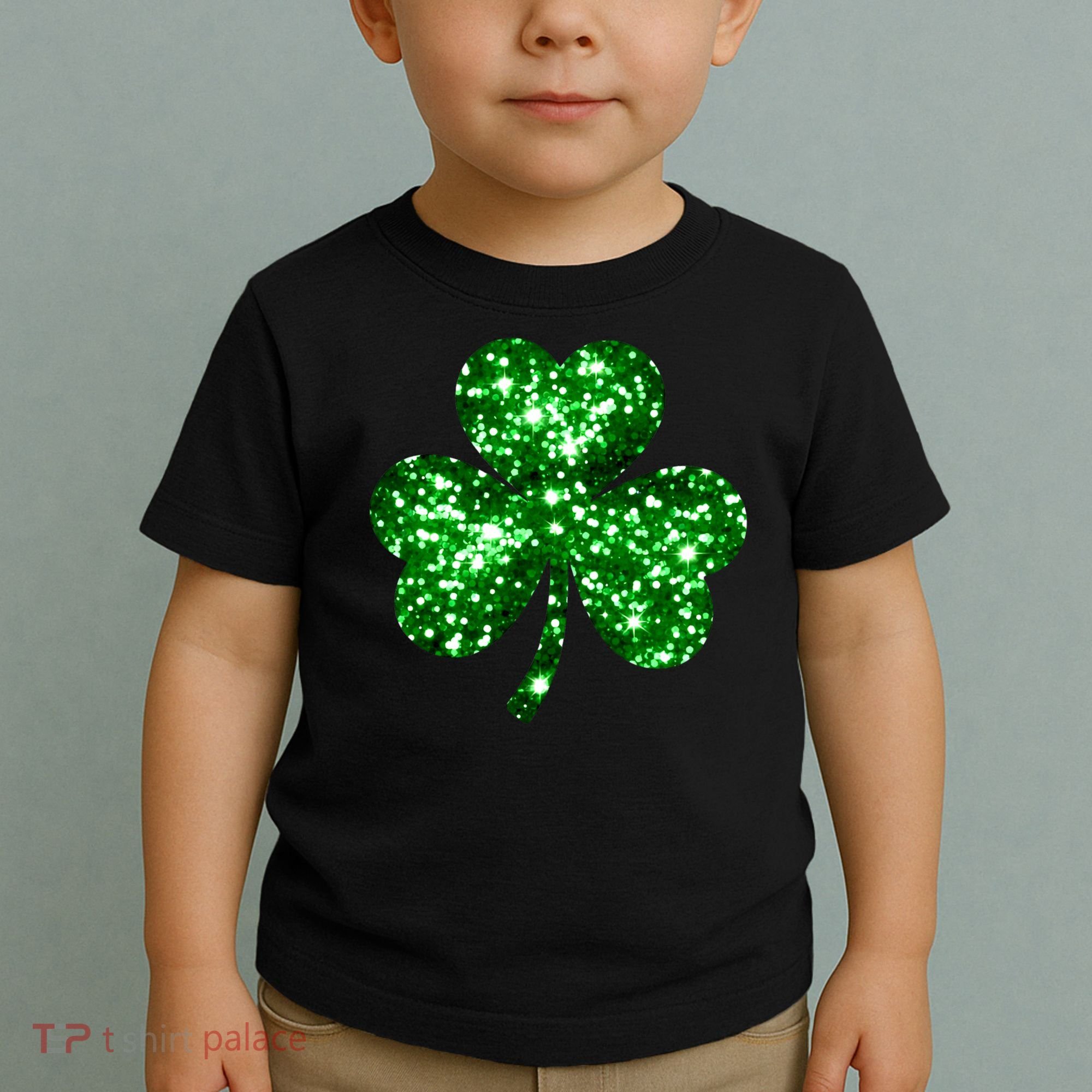 Cute Glittery St Patrick's Day Shamrock Toddler T-Shirt