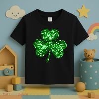 Cute Glittery St Patrick's Day Shamrock Toddler T-Shirt thumb 3