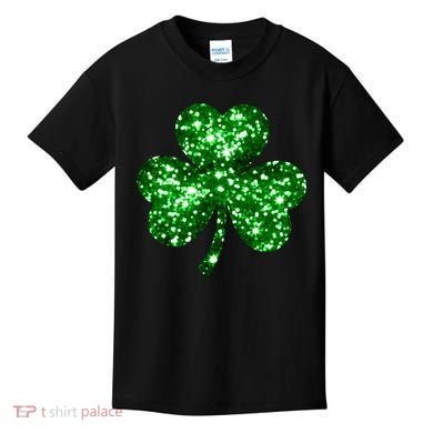 Cute Glittery St Patrick's Day Shamrock Kids T-Shirt