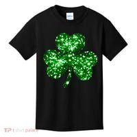 Cute Glittery St Patrick's Day Shamrock Kids T-Shirt thumb 0