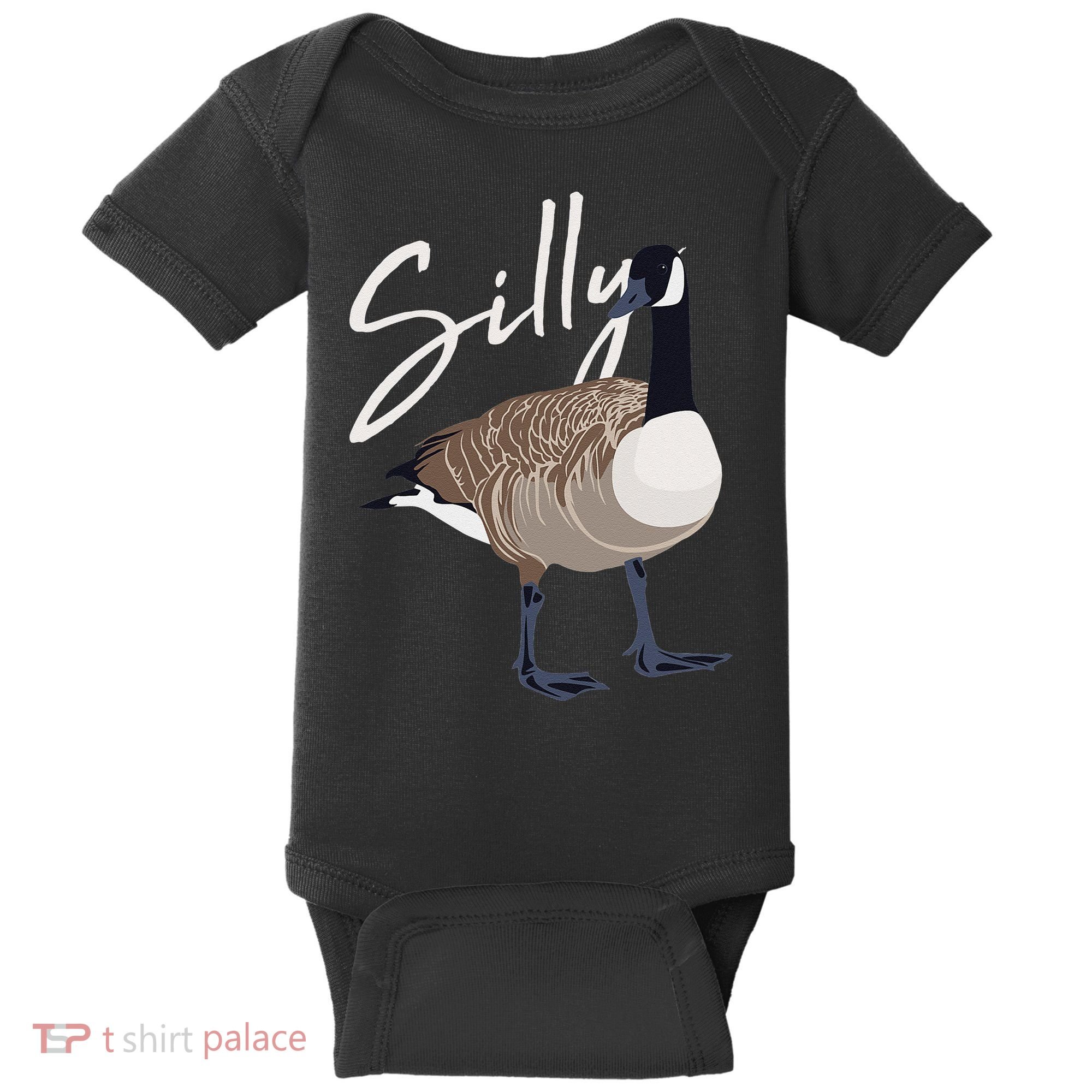 Canadian Goose Silly Goose Funny Cute Bird Hunter Baby Bodysuit