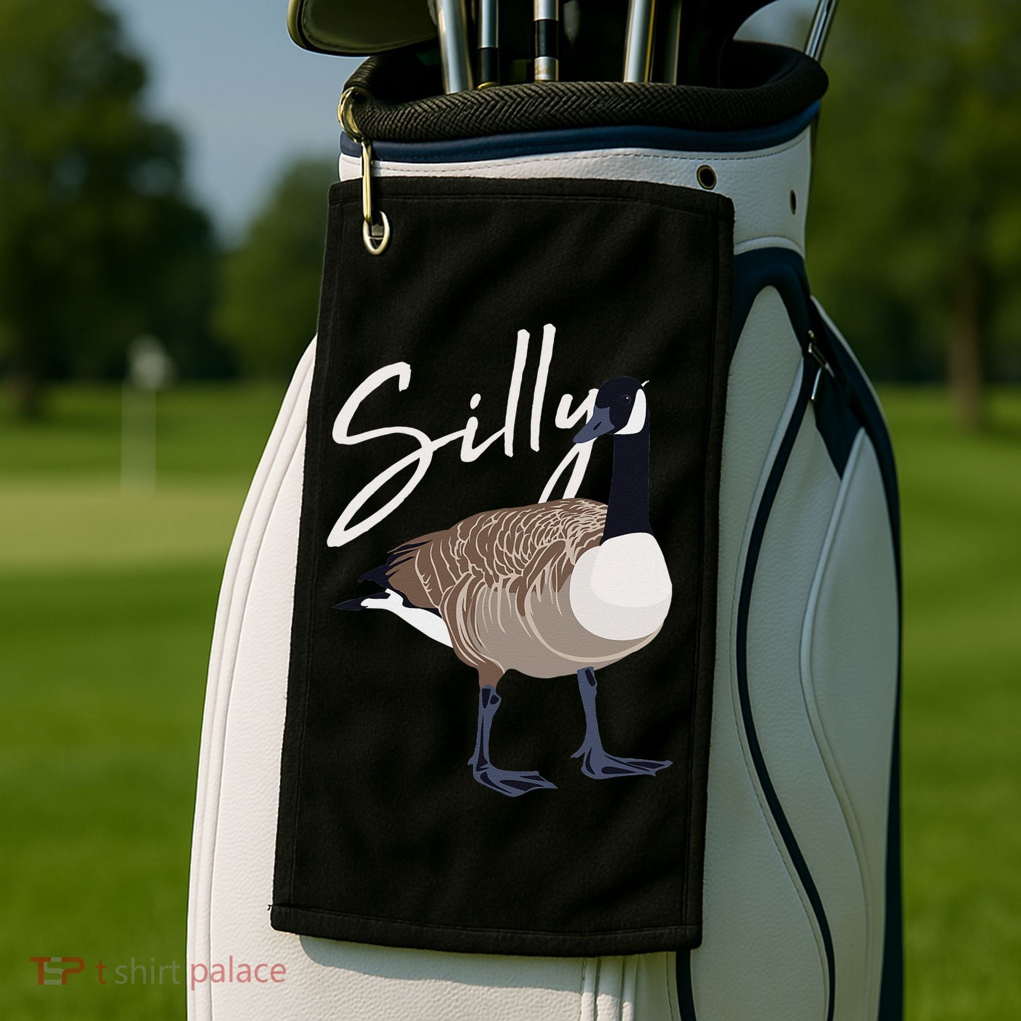 Canadian Goose Silly Goose Funny Cute Bird Hunter Golf Towel
