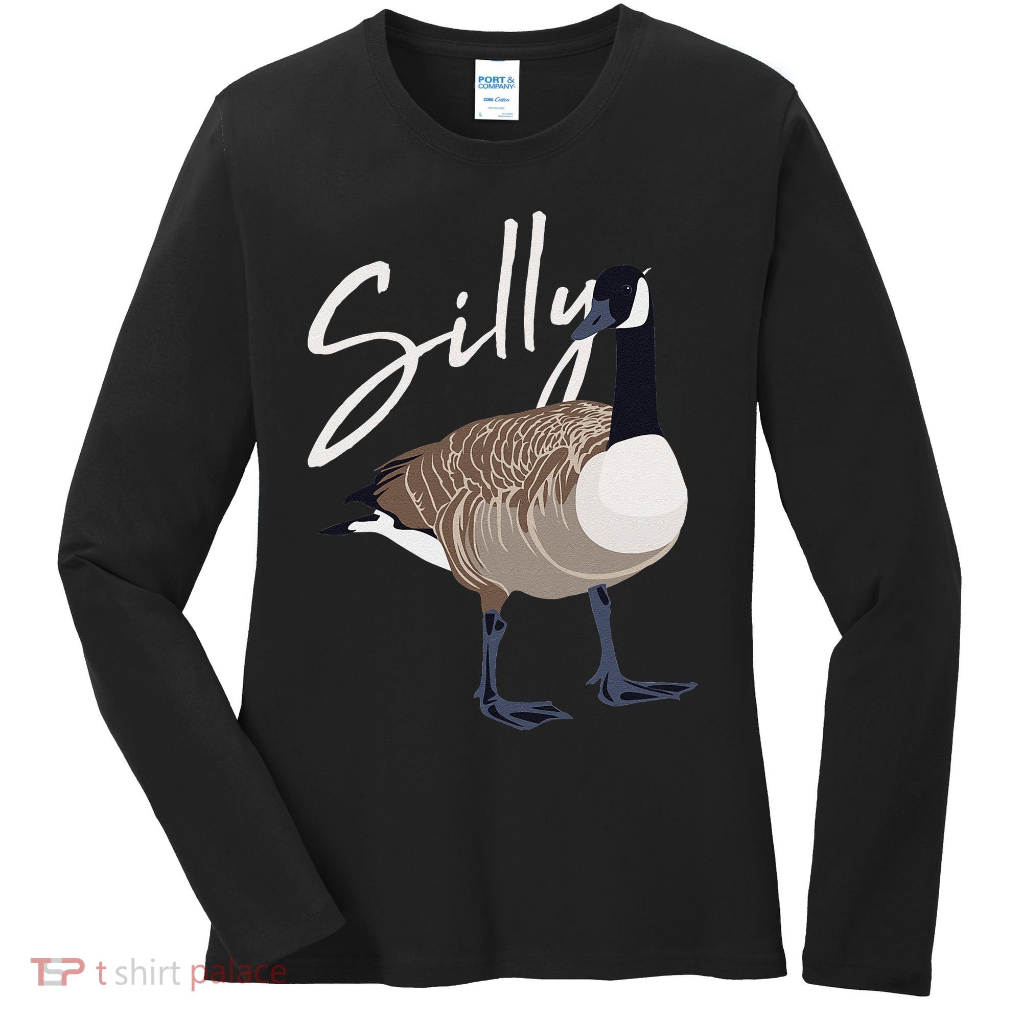 Canadian Goose Silly Goose Funny Cute Bird Hunter Women's Long Sleeve Shirt