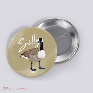 Canadian Goose Silly Goose Funny Cute Bird Hunter Button