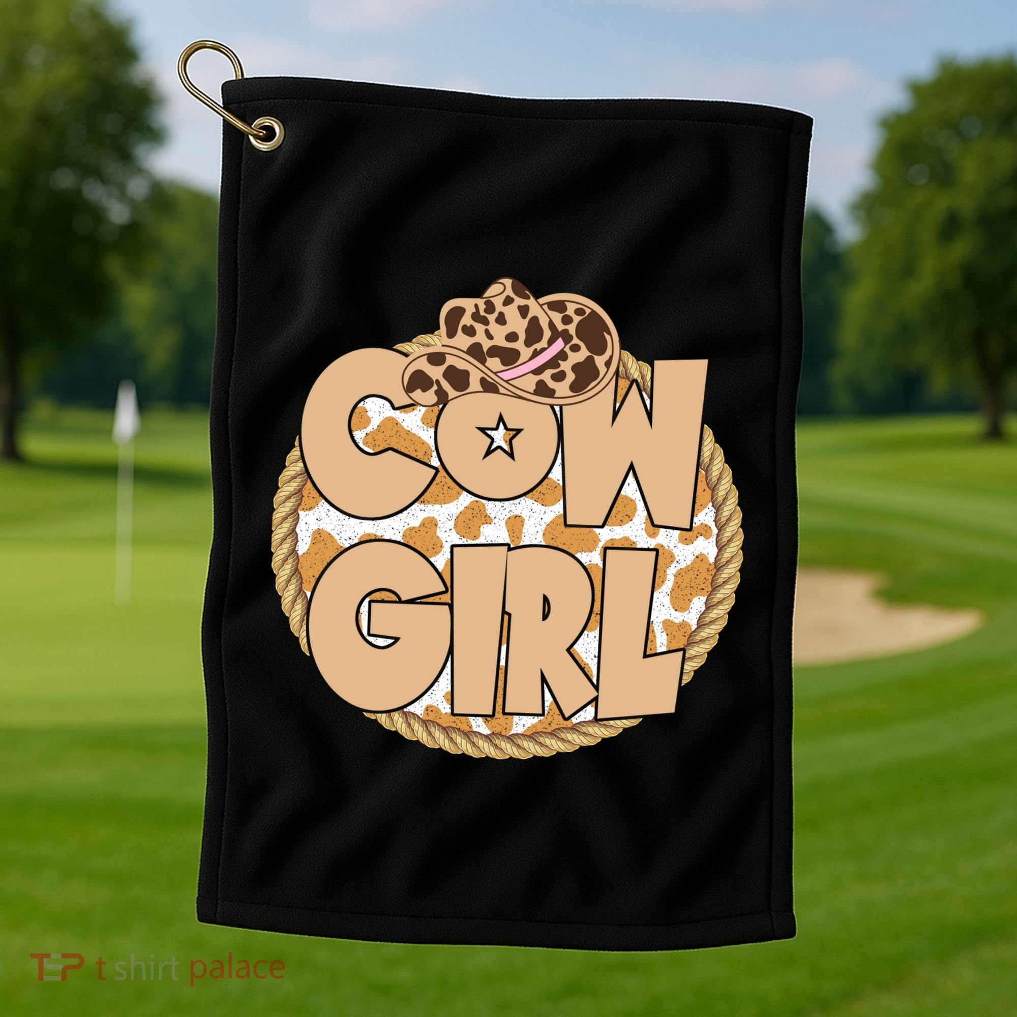 Cow Girl Southern Country Cute Golf Towel