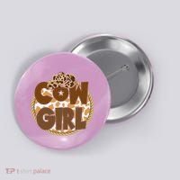 Cow Girl Southern Country Cute Button thumb 0