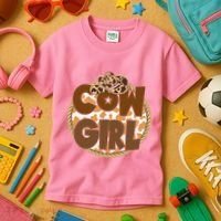 Cow Girl Southern Country Cute Kids T-Shirt thumb 3