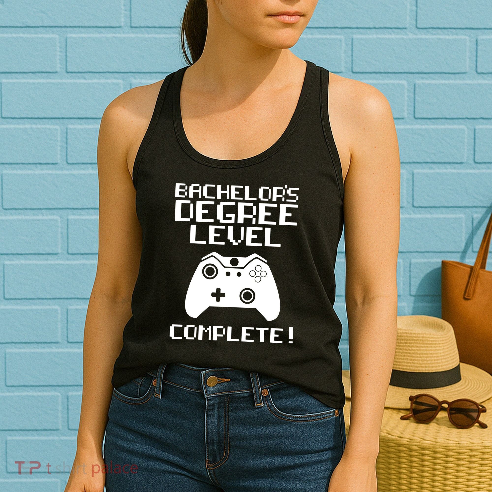 College Graduation Shirt Bachelor's Degree Gamer Grad Women's Tank Top