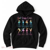 Christian God Says I Am Bible Verse Tie Dye Ballet Dancer  Hoodie thumb 0