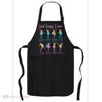Christian God Says I Am Bible Verse Tie Dye Ballet Dancer  Apron thumb 0